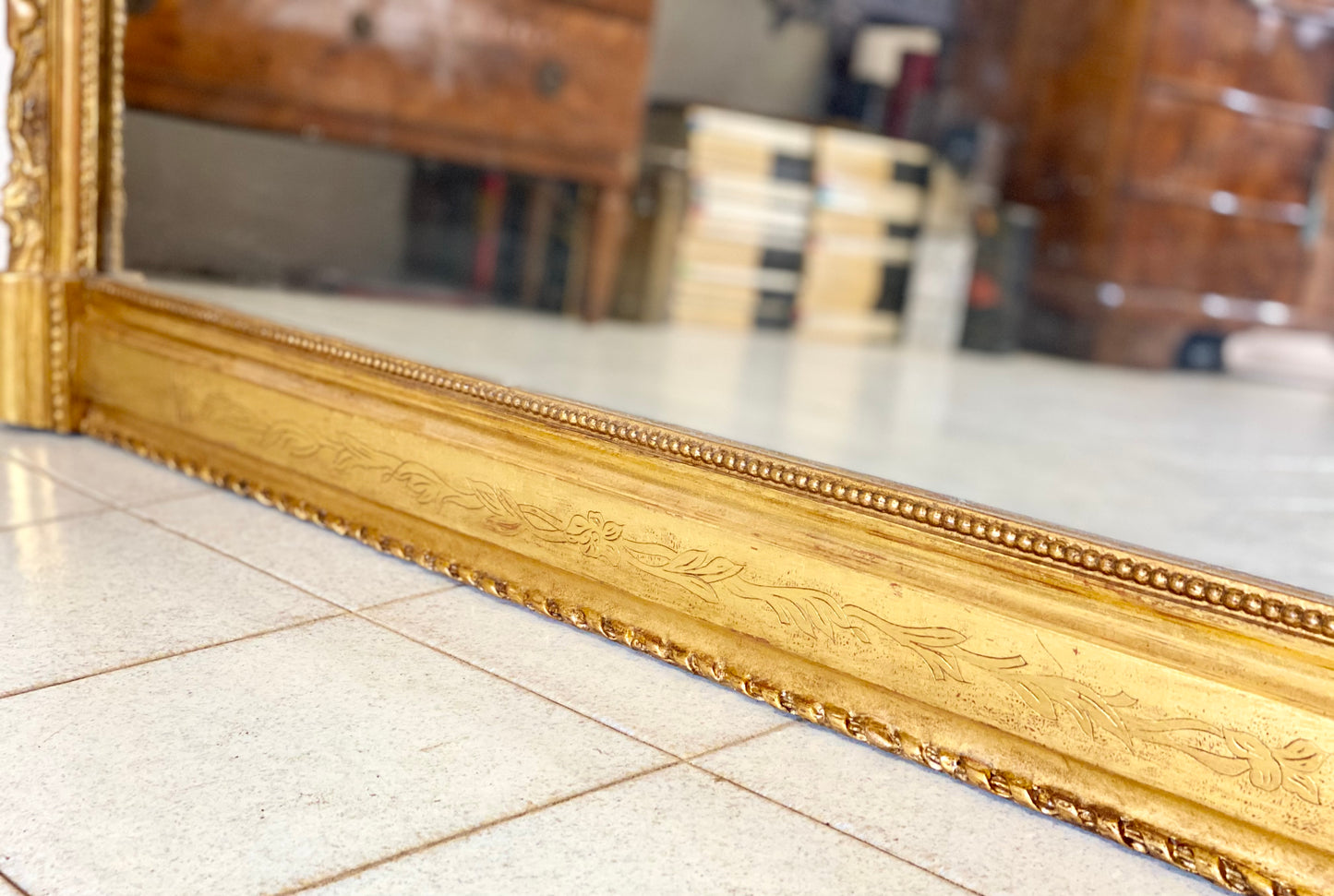 Lombard mirror carved gilded wood 19th century