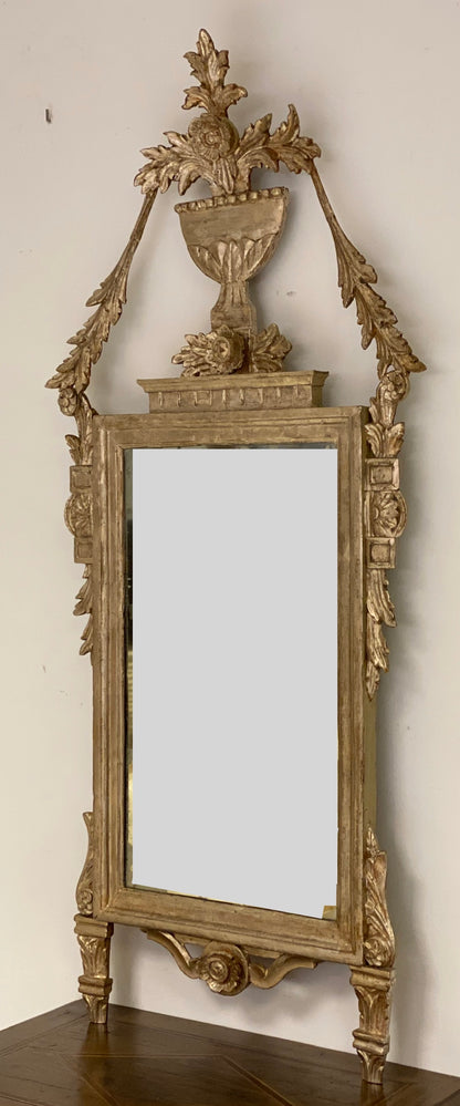 Lombard Empire period mirror with silver leaf. Early 19th century