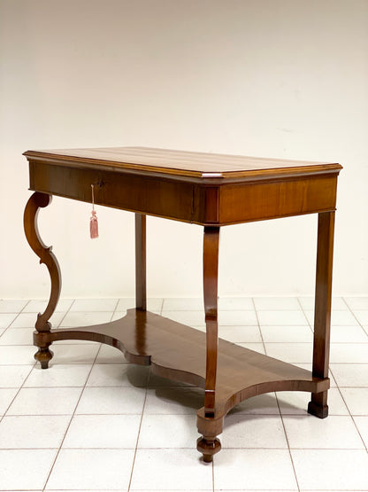 Lombard console table veneered in walnut. Mid-19th century