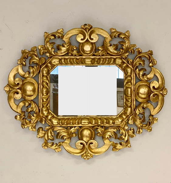 Specchiera intagliata e dorata fine XVIII secolo