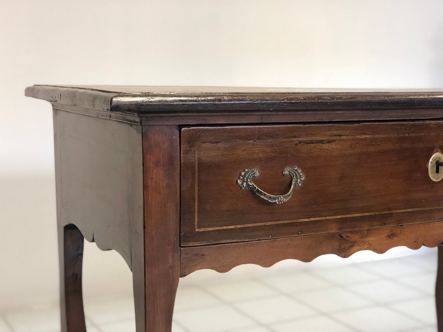 Walnut console writing table