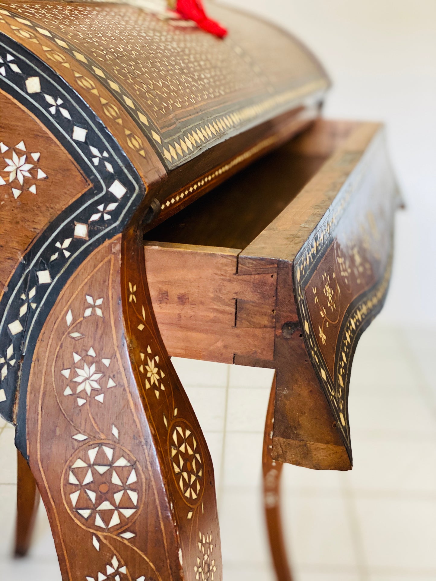 Inlaid desk in the Adriano Brambilla style, late 19th century