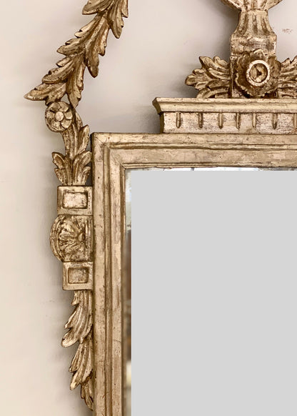 Lombard Empire period mirror with silver leaf. Early 19th century
