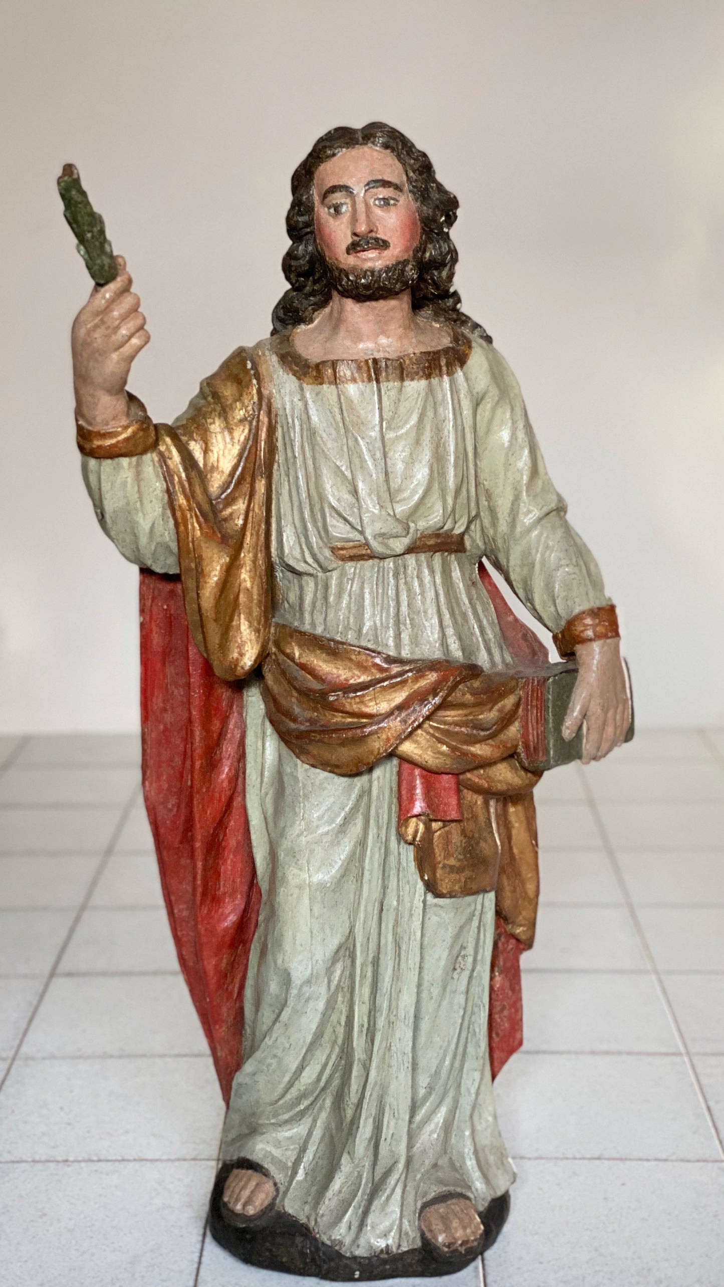 Scultura lignea laccata policroma XVII secolo