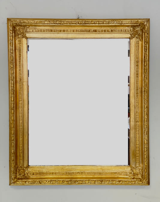 Lombard mirror in carved and gilded wood, mid-19th century