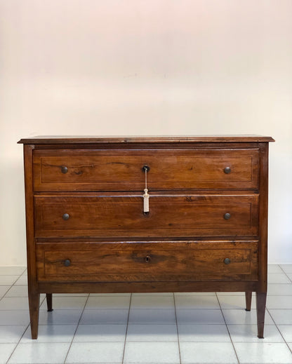 Early 19th century walnut directoire chest of drawers
