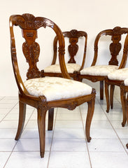 Gruppo di sei sedie a gondola lombarde Carlo X . Inizio XIX secolo