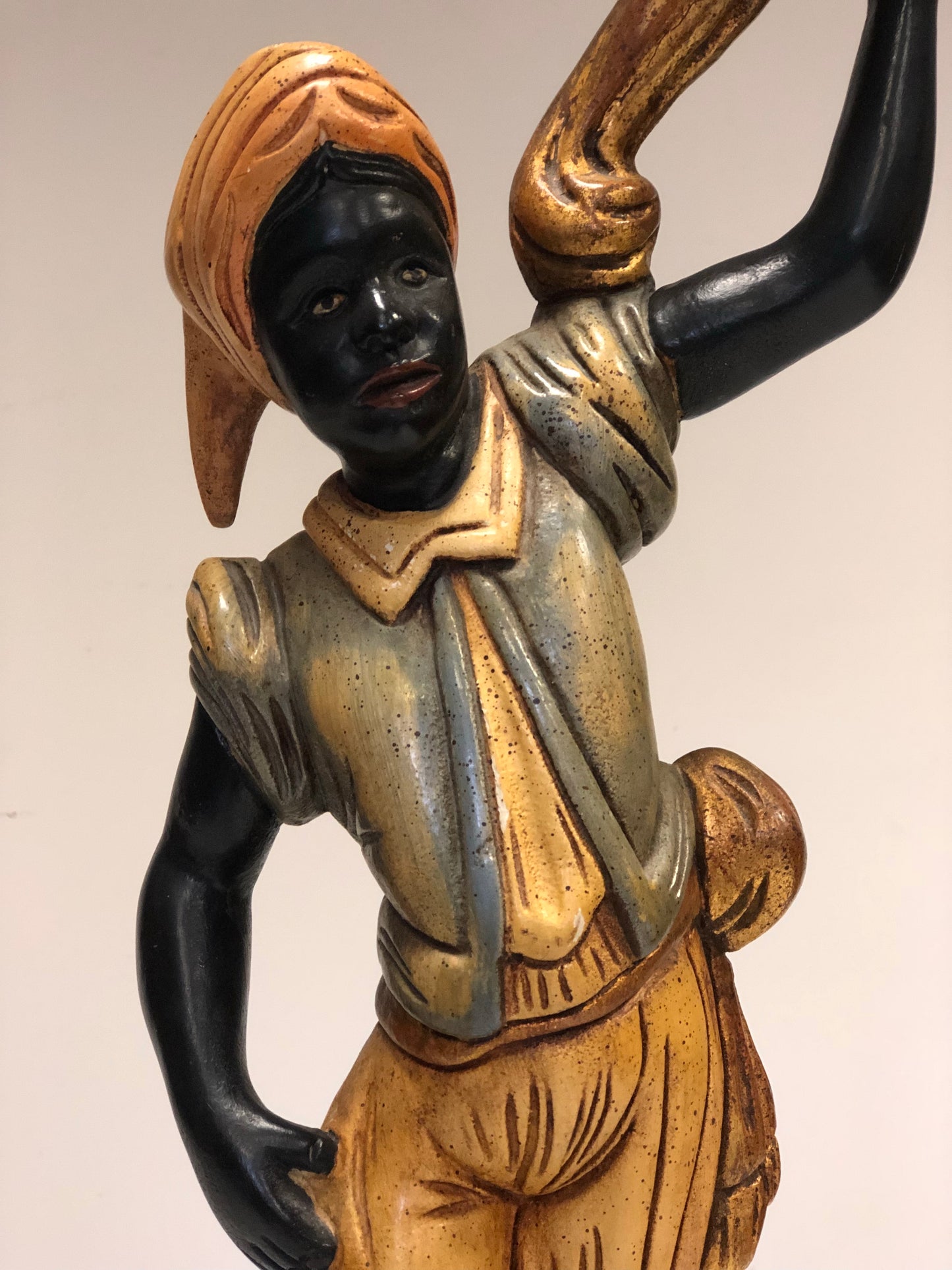 Venetian Moor in carved wood lacquered in gold