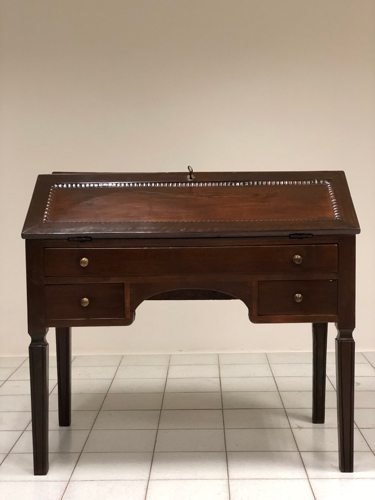 Louis XVI walnut drop-leaf desk.