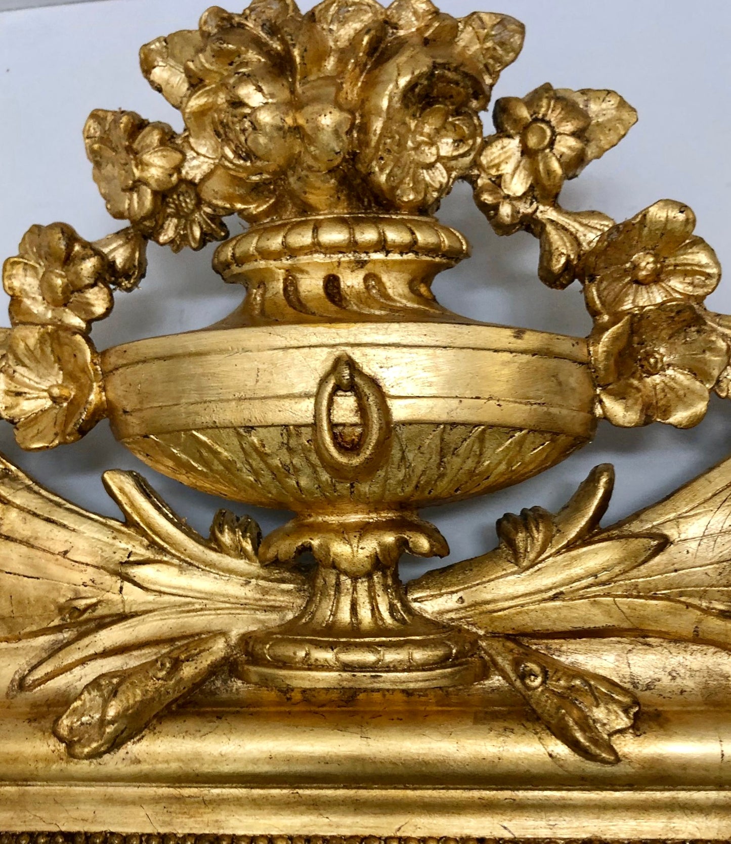 Gilded carved wooden mirror. 19th century
