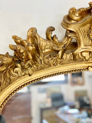 Specchiera lombarda legno intagliato dorato XIX secolo