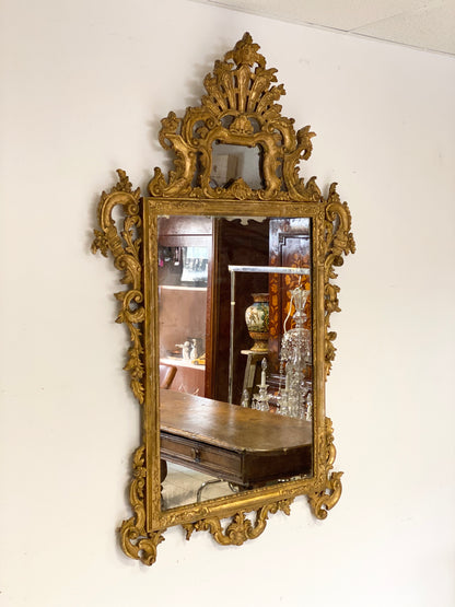 Specchiera veneziana legno intagliato dorato fine XIX secolo