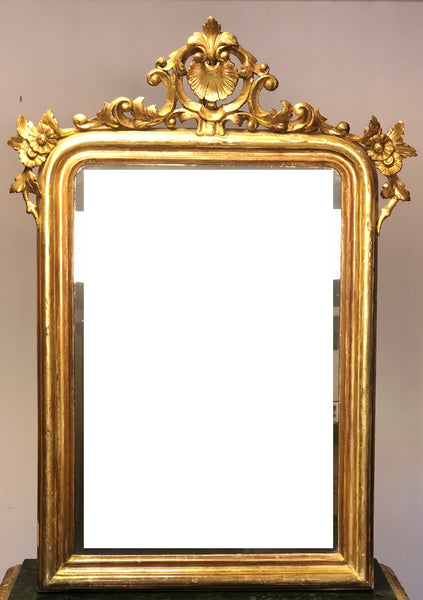 Specchiera lignea intagliata dorata XIX secolo