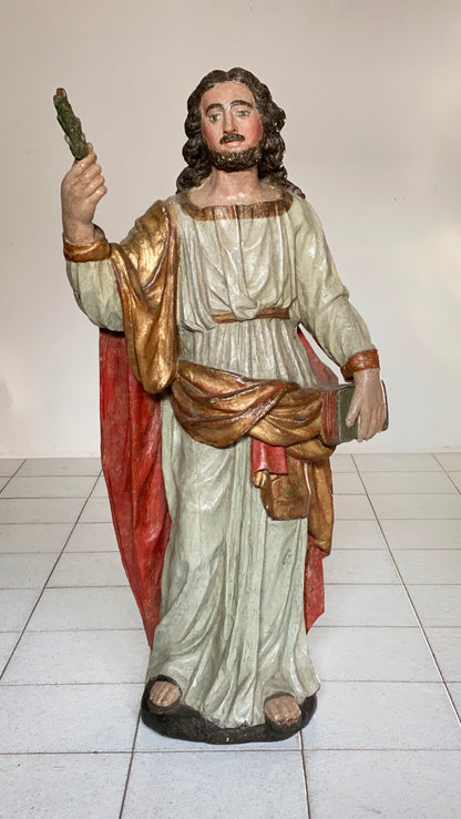 Scultura lignea laccata policroma XVII secolo