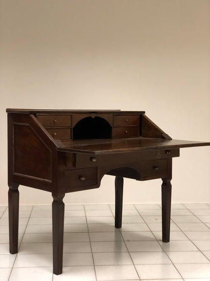 Louis XVI walnut drop-leaf desk.