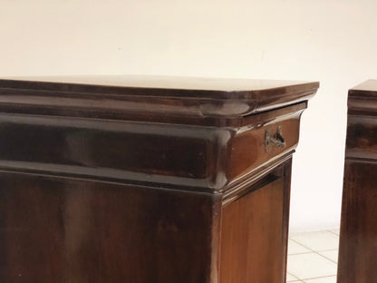 Pair of Carlo X Lombardi walnut bedside tables