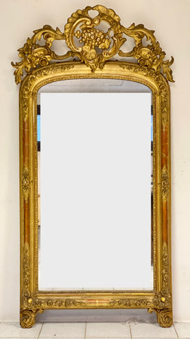 Specchiera Carlo X legno intagliato dorato XIX secolo .