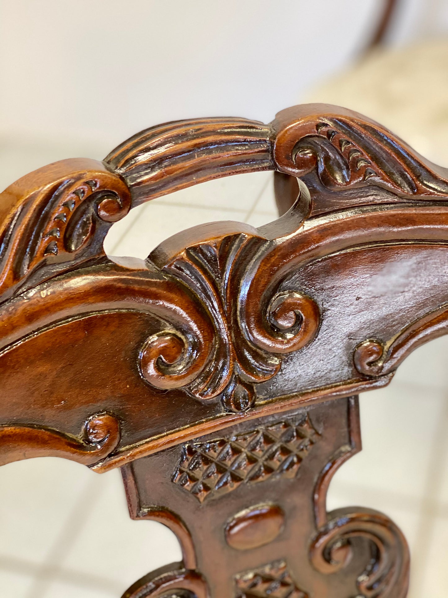 Group of four Lombard Charles X gondola empire chairs. Early 19th century