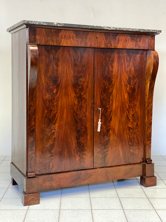 Empire sideboard cabinet columns braces 19th century. Restored ready