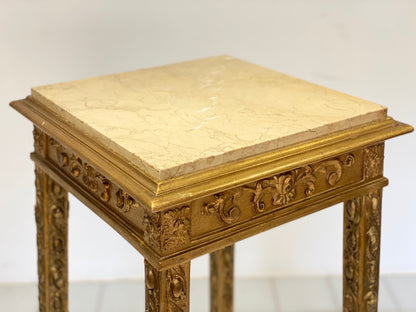 Carved and gilded wooden vase stand. Mid 19th century