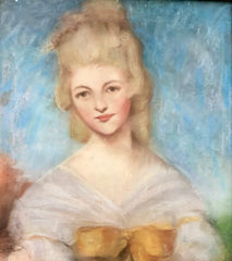 Pastello su carta . Ritratto fanciulla Fine XIX secolo