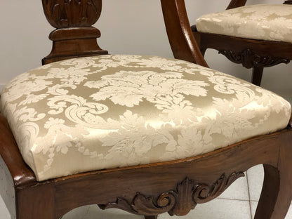 Group of four Charles X gondola chairs. Early 19th century
