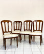 Group of four Lombard walnut chairs, mid-19th century