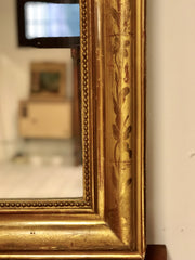 Specchiera in foglia oro vetro mercurio Carlo X