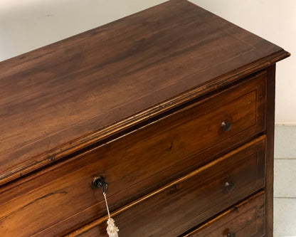 Early 19th century walnut directoire chest of drawers