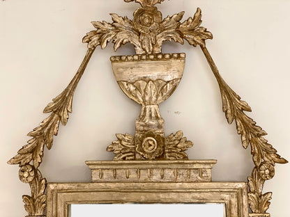 Lombard Empire period mirror with silver leaf. Early 19th century