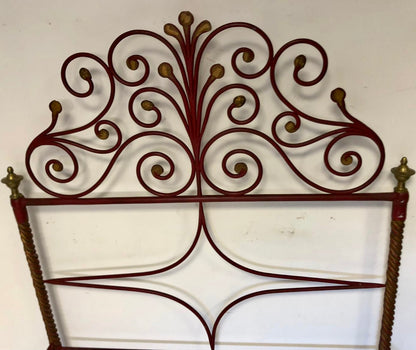 Wrought iron and lacquered and gilded bronze bed. Siena, early 19th century