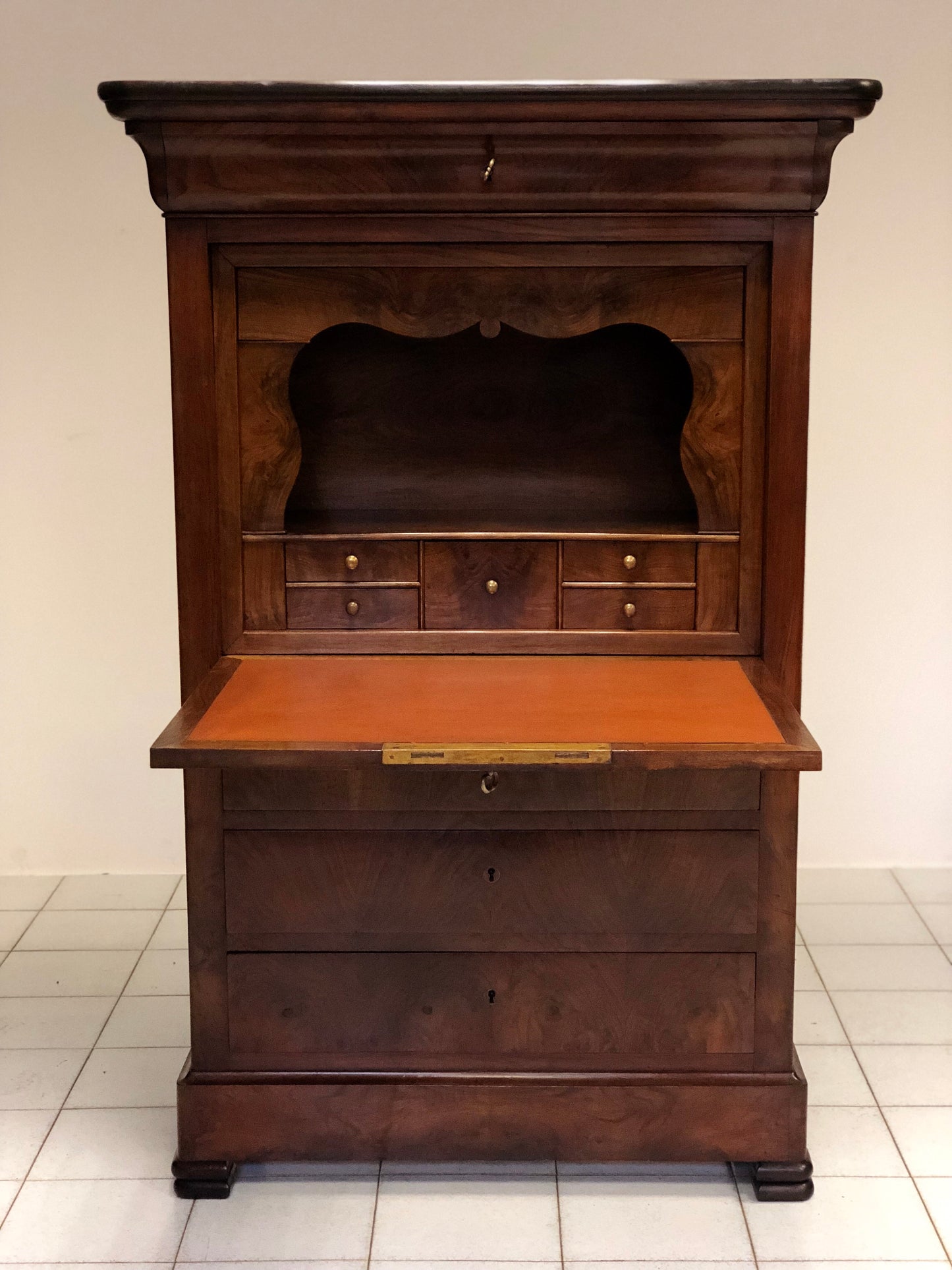 Charles X walnut secretaire (restored)