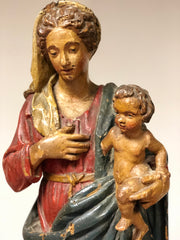 Madonna con il bimbo policroma . XVII secolo