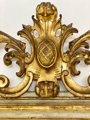 Specchiera veneta legno laccato e dorato . Inizio XIX secolo