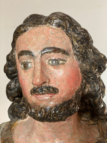 Scultura lignea laccata policroma XVII secolo