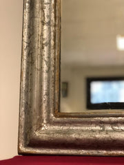 Specchiera lignea foglia argento mecca XIX secolo . Restaurata