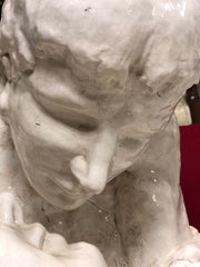 Scultura in maiolica dipinta . Coppia di innamorati XIX secolo
