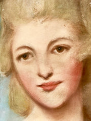 Pastello su carta . Ritratto fanciulla Fine XIX secolo