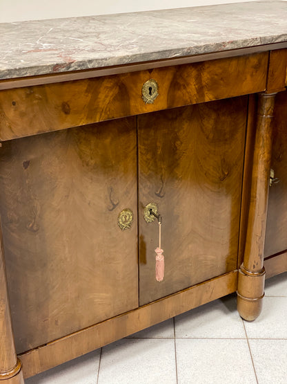 Credenza impero quattro porte piano marmo salomè . Parigi inizio XIX secolo