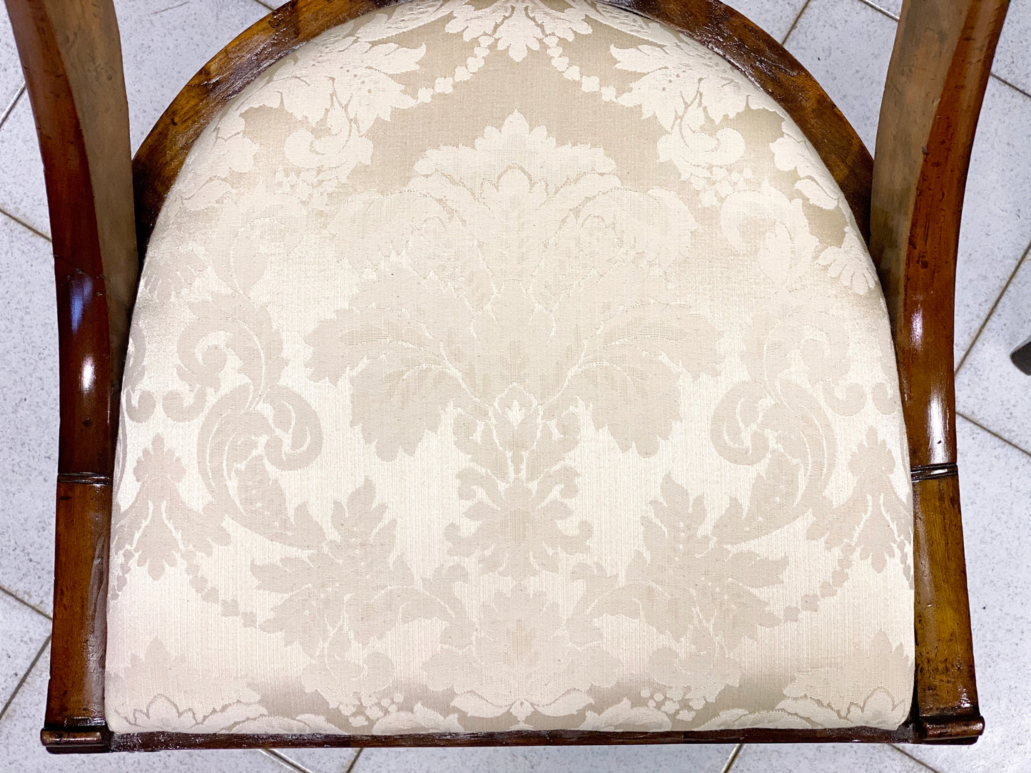 Group of four Lombard Charles X gondola empire chairs. Early 19th century