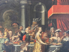 Olio su tela. Banchetto XVII secolo
