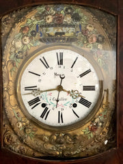 Orologio a pendolo laccato e dipinto. XIX secolo