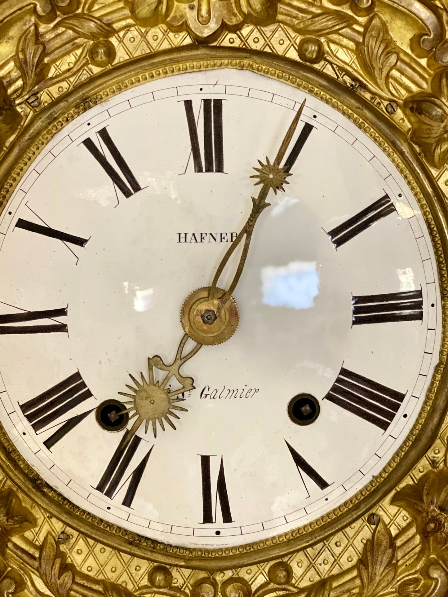 Pendulum column clock mid 19th century. Restored working