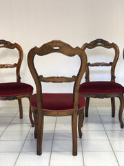 Gruppo di quattro sedie Luigi Filippo noce