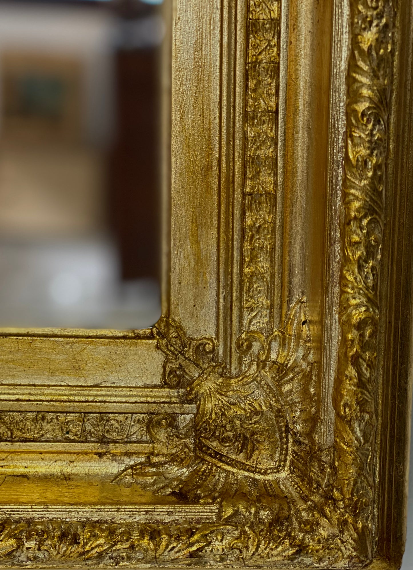 Lombard mirror in carved and gilded wood, mid-19th century