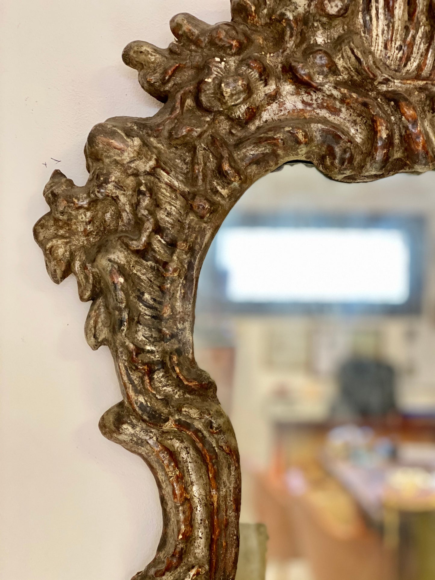 Coppia di ventole lignee intagliate argento mecca . Venezia fine XVIII