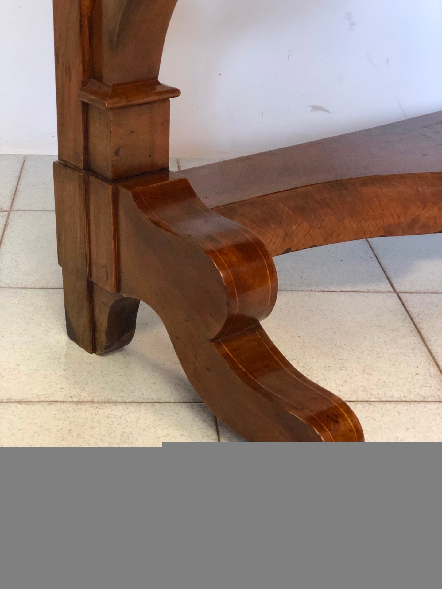 Empire console with braces. 19th century. Restored