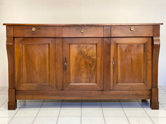 Credenza impero in noce con colonne a bretelle