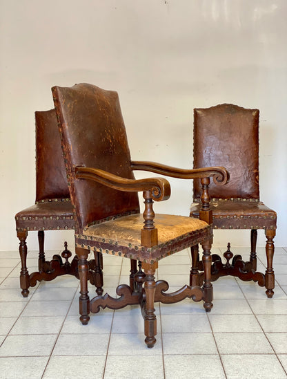 Louis XIV Triptych. Throne with pair of armchairs. Lombardy 17th century