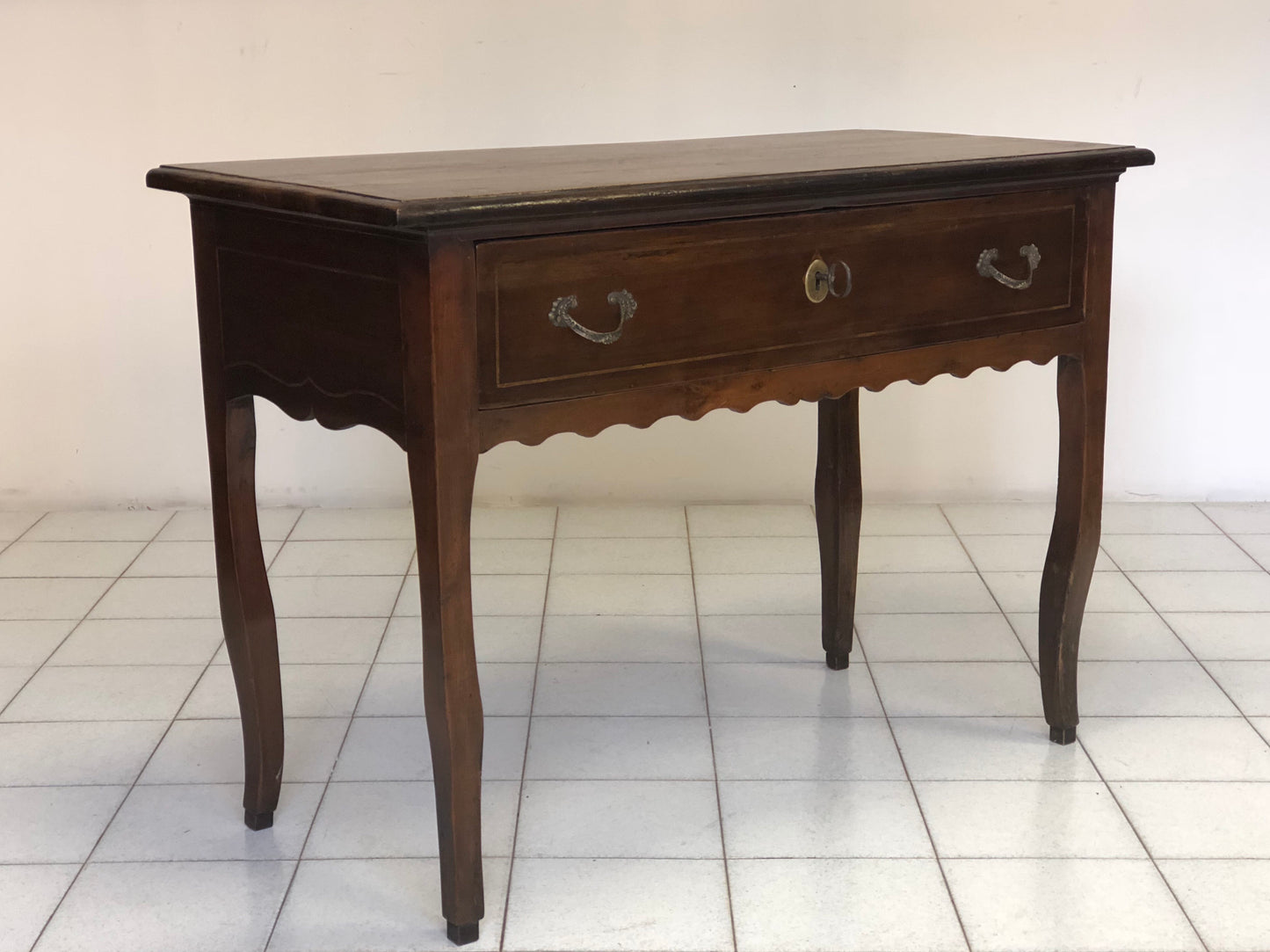 Walnut console writing table